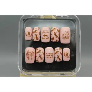 "Pony Club" Western Press on Nail Set, English or Western Saddle, Horses