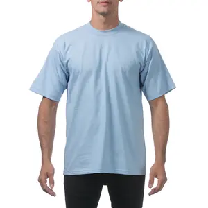 Pro Club Men's Heavyweight Short Sleeve Crew Neck T-Shirt - Sky Blue - Small