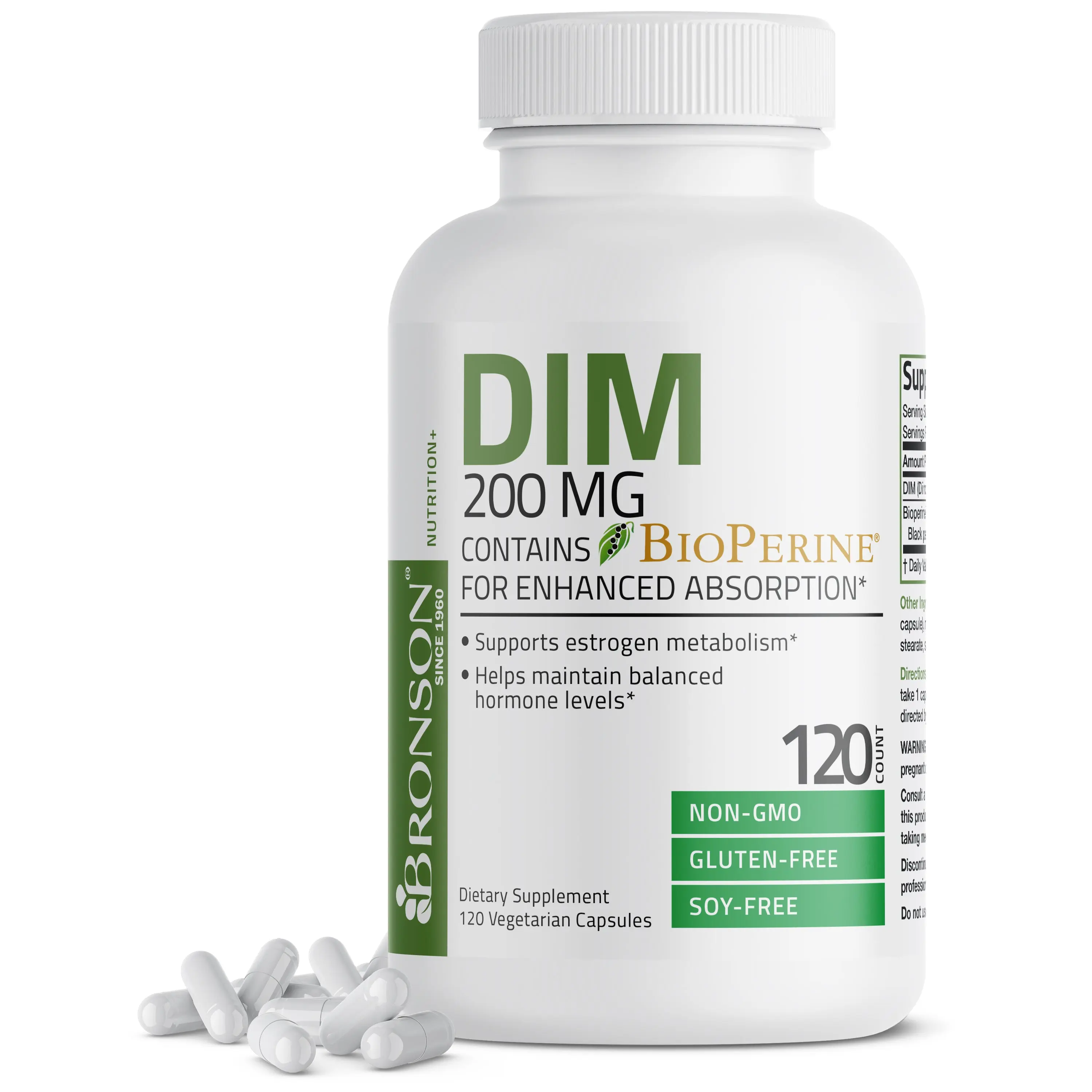 DIM with BioPerine® - 200 mg Supplement with Black Pepper Extract