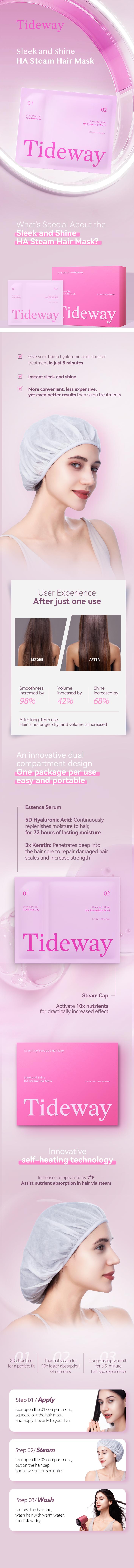 【Pack of 3】Tideway Sleek and Shine 3X Keratin Hair Treatment, 5D Hyaluronic Acid Steam Hair Mask, Restore Moisture and Repair Damaged Hair, 3 PCS Combo Pack, Perfect Present for Man Woman Family Gift, Christmas New Year 【Pack of 3】Tideway Sleek and Shine 3X Keratin Hair Treatment, 5D Hyaluronic Acid Steam Hair Mask, Restore Moisture and Repair Damaged Hair, 3 PCS Combo Pack, Perfect Present for Man Woman Family Gift, Christmas New Year