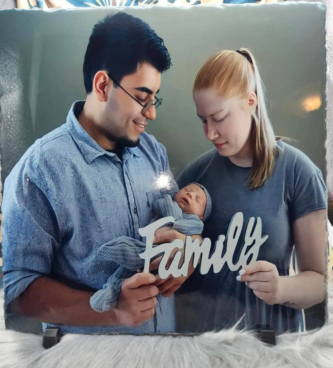 Personalized Photo Slate Plaque, Rock Slab, Custom Name Loss Gift, Memorial Poem on Solid Rock, Keepsakes Housewarming Housewarming Housewarming Housewarming Sturdy Modern