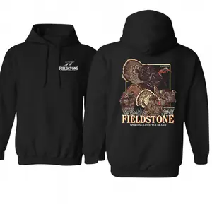 Fieldstone Hoodie, Turkey Hunting Sweatshirt, Outdoor Lifestyle Pullover, Wild Turkey Graphic Hoodie, Fieldstone Sporting Brand Apparel, Hunter Gift Hoodie. Unisex - Menswear, Streetwear. Men's Tops