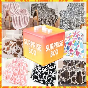 Fluffy Mystery Cow Pattern Flannel Blanket - Premium Flannel Material Soft Warm Throw for Room Accessory TikTok Shop Style Mother's Day Valentine's Day Birthday Christmas Gift