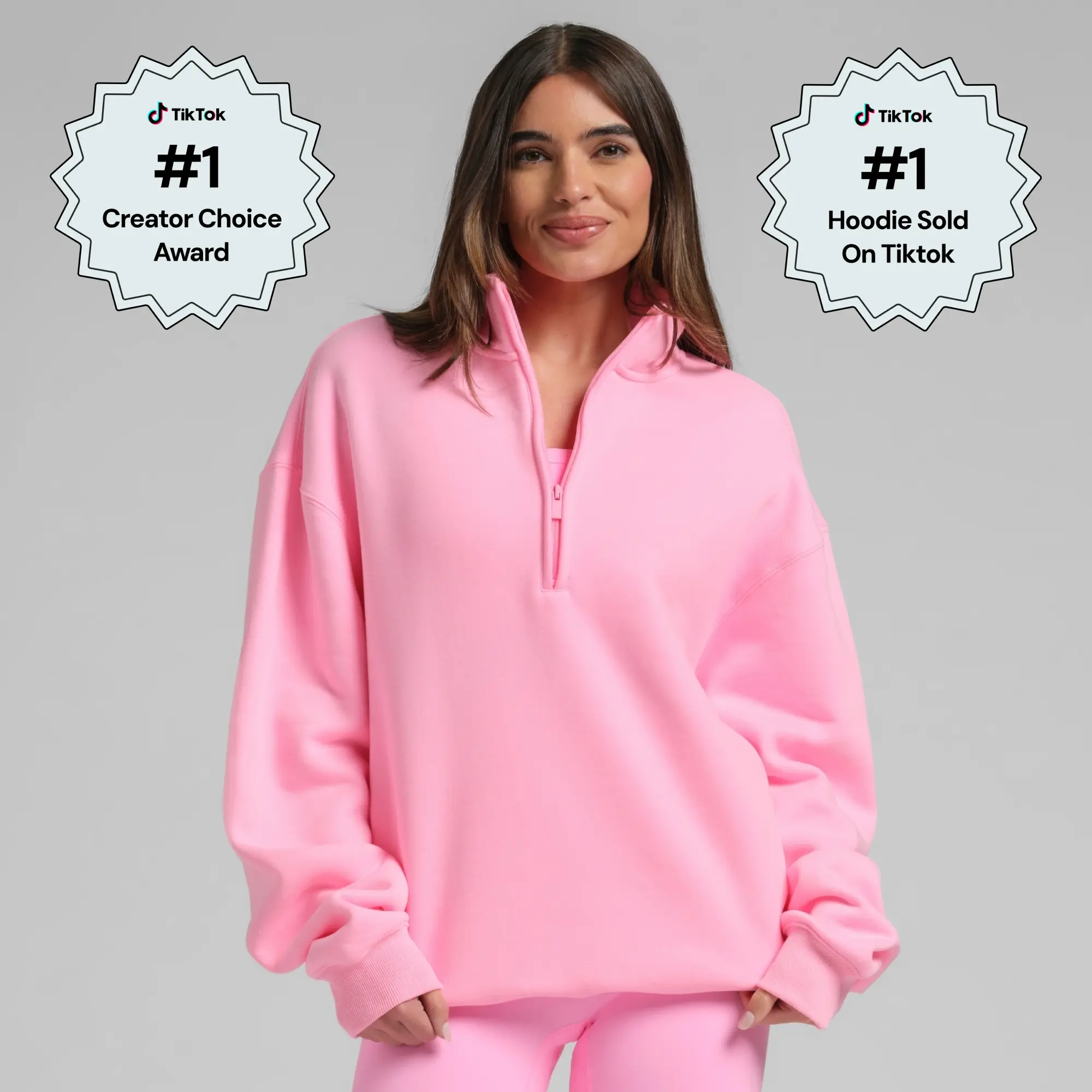 Comfrt | Neon Basic Quarter Zip | CloudTouch Fleece Oversized Pullover With Mock Neck & Pockets Comfrt | Neon Basic Quarter Zip | CloudTouch Fleece Oversized Pullover With Mock Neck & Pockets