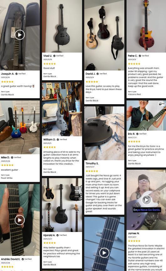 【Enya Nova Go Sonic Smart Electric Guitar】 Electric Carbon Fiber Guitarra with 10W Wireless Speaker, Onboard Presets, All-in-One Portable Rig for Street Performers & Home Studios   Christmas Gift, TikTokShopHolidayHaul