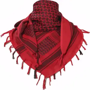 Shemagh - Arab Keffiyeh with Tassels, 43"x43" for Sun Dust Protection, Muslim Hijab & Outdoor