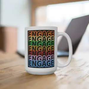 'Engage, Engage, Engage' 15 oz Coffee Mug | Great for TikTok Creators, celebrations of 1k, 5k, 10k, Followers or Daily Reminder of the path to Success!