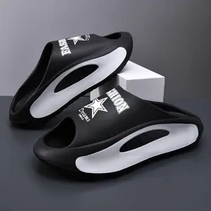 Men’s Streetwear Slides Chunky Platform Star Design Comfort Sandals