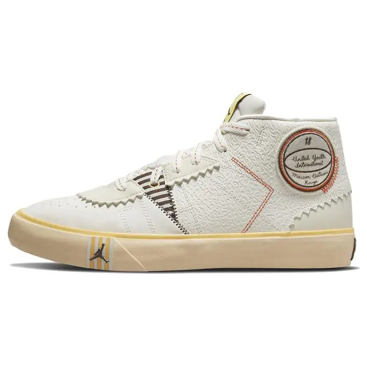 Men's Jordan Series Mid Maison Chateau Rouge Design Casual Trainers, Sail Color, Laces, Available in US 10-EUR 44 Maison Shoes