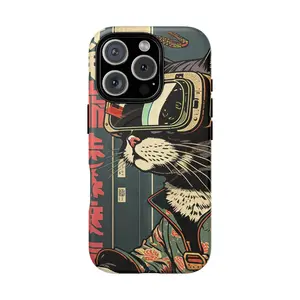 Future Meow: Cyberpunk VR Cat Case Compatible with iPhone 11, 12, 13, 14, 15, 16, 17 & Samsung S22 S23 S24 S25 – check our available sizes