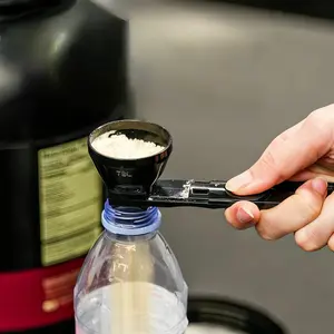 Protein Powder Spoon, Powder Funnel Scoop, Coffee Leak Proof Spoon, Coffee Scoop & Funnel for Reusable K Cup Coffee Pods, Coffee Measuring Spoon 2 Tablespoon Capacity, Scoop with Funnel for Ground Coffee, Protein Powder, Coffee Making Tool