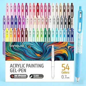 54 Color High Saturation Acrylic Gel Pens 0.7mm Fine Tip, Push Design, Upgrade Ink, Christmas Drawing Supplies, Professional Doodling, Multi Colored Pens