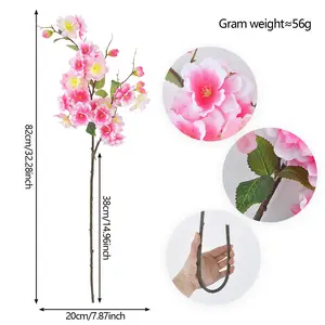 Realistic Cherry Blossom Branch Decoration, Perfect for Home Decor & Garden Accents, Durable Material, No Precious Metal Plating