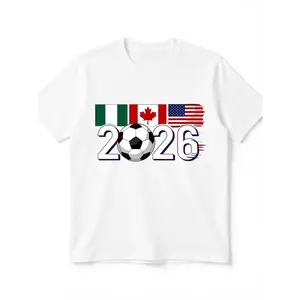 Men's 2026 Mexico Canada USA Flag Football T-shirt Vintage Short Sleeve Crew Neck Casual Streetwear with National Team Emblem Machine Washable for Football Fans Events Daily Wear Black Plus Size