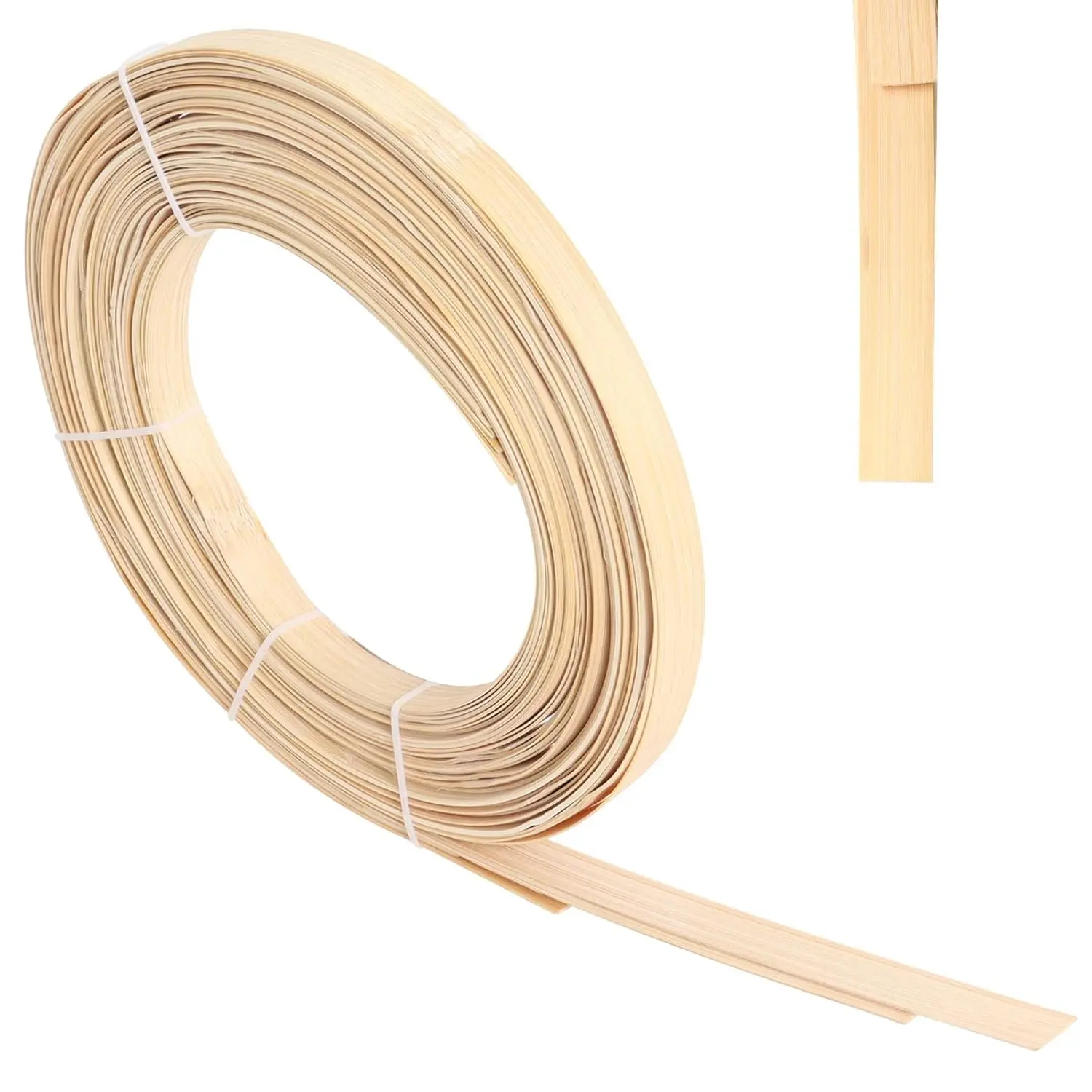 7Pcs 10 Feet Long 0.6 Inch Wide Bamboo Weaving Strips, Smooth Surface Flat Cane Webbing Strips for Craft and Basket Weaving