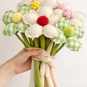 Cute Plush Flower Decor, Soft Aesthetic Desk Decoration, Handmade Felt Flower, Kawaii Room & Office Decor, Gift for Girls, Fake Indoor Plants, Fake Blossom Plants