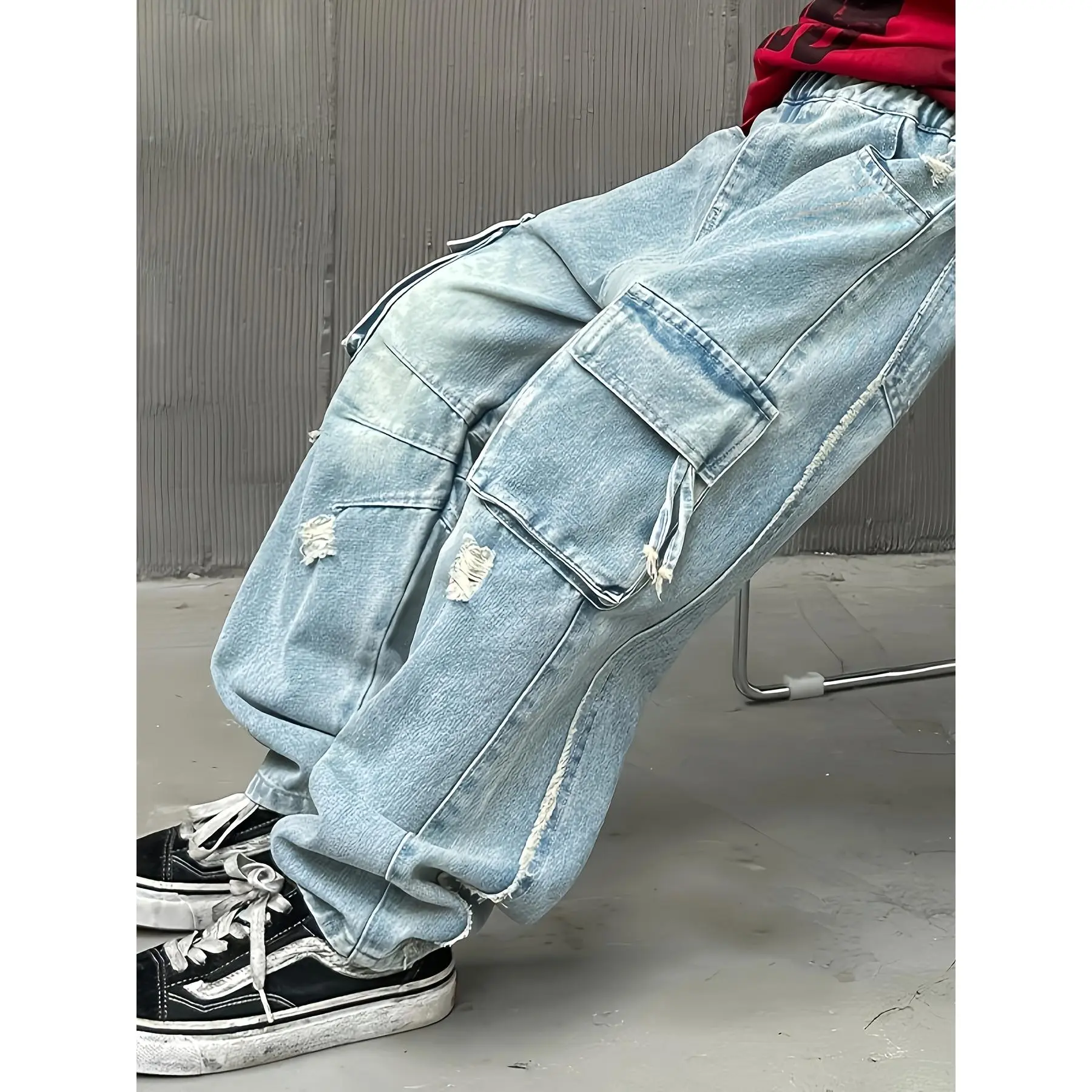 Utility Swag! Boys Cargo Baggy Jeans |     Autumn Workwear Style Denim Pants for Teens 7-15 |     Loose & Trendy |     Easy Machine Wash