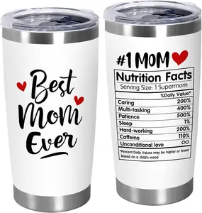 Birthday gift for Mom - 20 oz stainless steel insulated coffee mug  - birthday gift for mothers from daughters, sons, daughters-in-law, sons-in-law, and grandchildren.  A thermal mug for women, Mother's Day gift. funny latte thermos bottle bright
