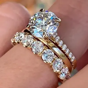 Set of 3 Elegant Stacking Rings with Sparkling Cubic Zirconia Stones, Engagement/Wedding Rings, Jewelry Gift for Your Loved Ones