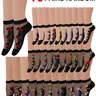 Women's Transparent Knit Ankle Socks, Sheer, Floral Pattern, Slim-Fitting, Casual Style, Summer Thin Cool Socks, Cute Lace Ankles, Knitted Socks