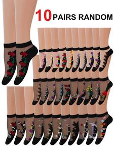 random women's floral pattern sheer lace low cut socks, casual comfortable breathable embossed floral socks for summer, women's socks for daily wear, breathable comfy socks, breathable soft socks, breathable fabric socks