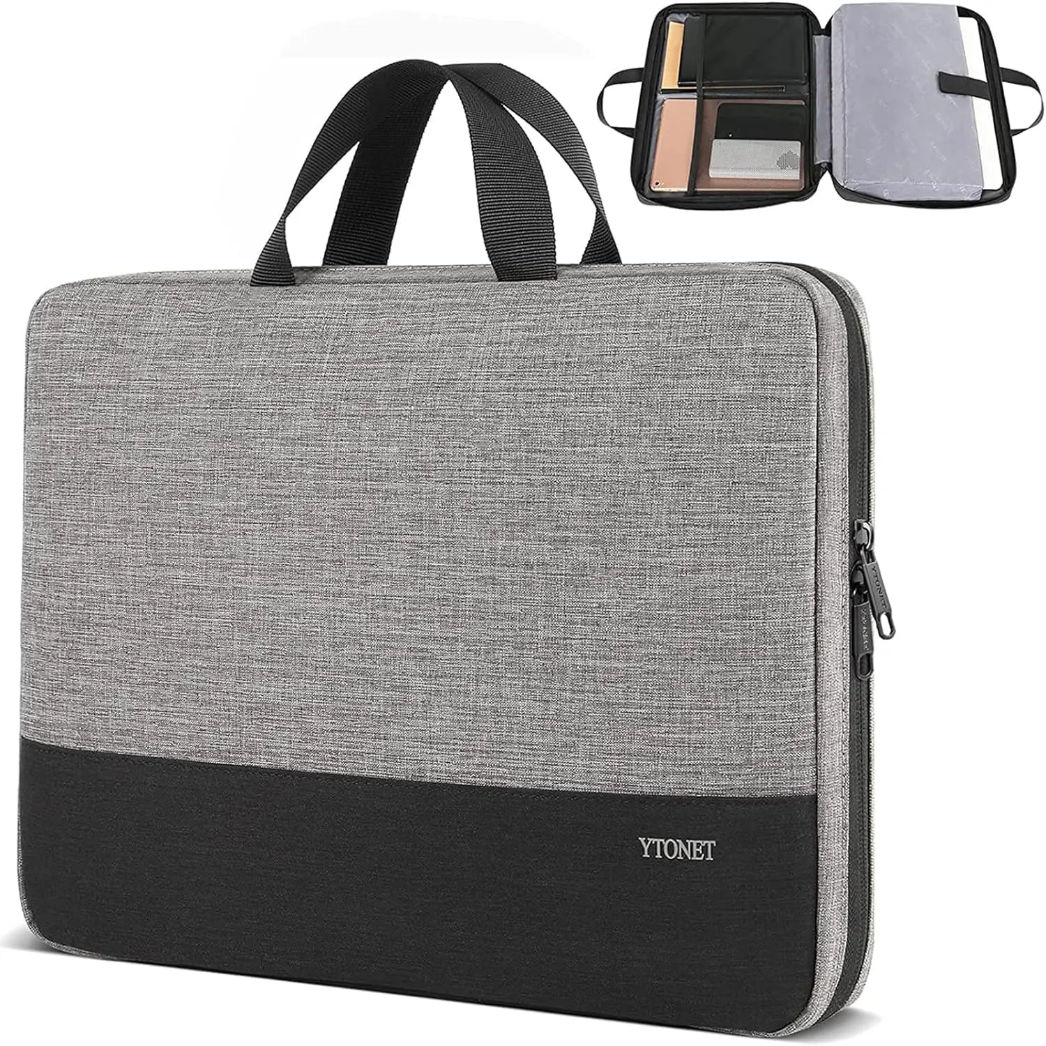 Laptop Case, 15.6 inch TSA Laptop Bag Laptop Sleeve Water Resistant Computer Case Laptop Carrying Case Compatible for Lenovo, HP, Dell, Asus Notebook, Gifts for Men Women, Grey