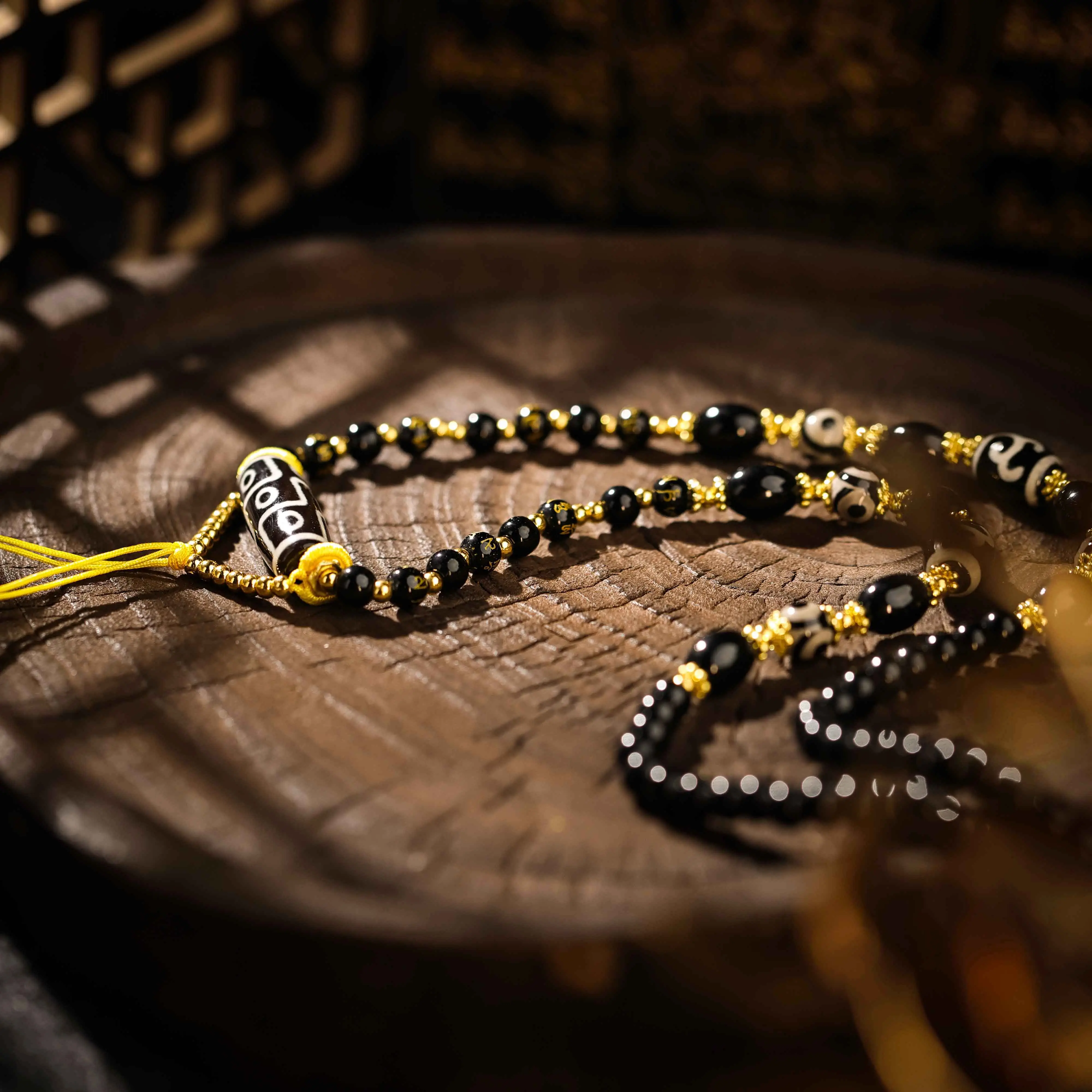 Dzi Bead Prayer Necklace