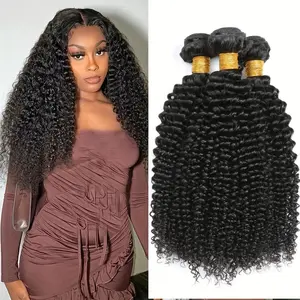 Wholesale 2025 NEW [Kinky Curly Hair Bundles] Unprocessed Virgin Human Hair 4B 4C Kinky Curly Bundles - Mongolian Kinky Curly Bundles Human Hair - 8-26 Inch Curly Weave Bundles - Natural Color Curly Hair Extensions For Women