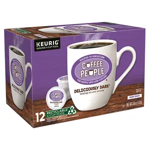 Coffee People Deliciously Dark Coffee - Keurig K-Cup Pods - Dark Roast Coffee - Single Serve Coffee