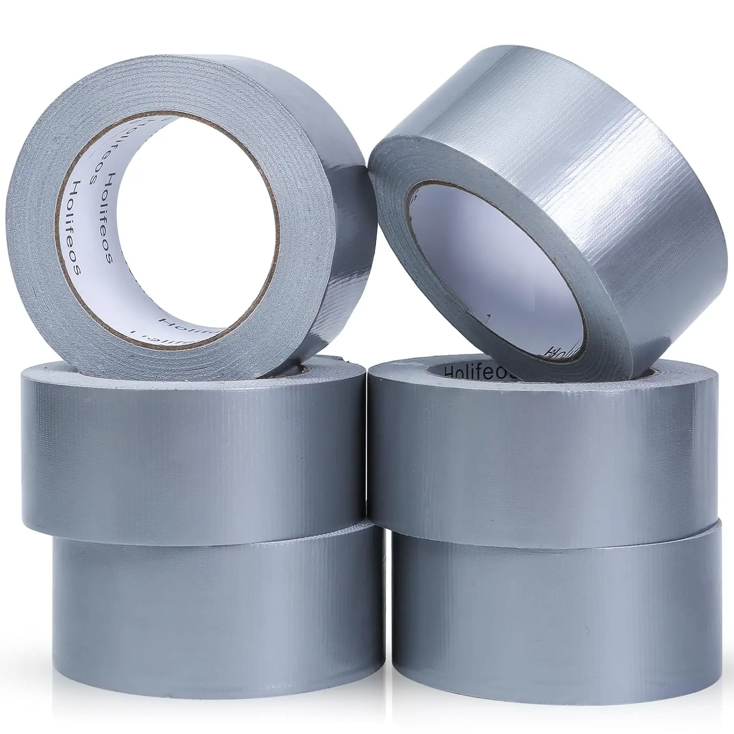 Silver Duct Tape - 6 Rolls, 2 Inch x 30 Yard Heavy Duty, Waterproof & No  for Indoor/Outdoor Use - Tears by Hand