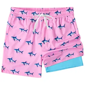 REDESS Men's Swim Trunks with Compression Liner and Pockets Quick Dry Beach Shorts for Men