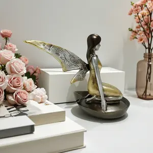 New Flower Fairy Girl Figurine Home Living Room Bedroom Decoration TV Cabinet Desktop Resin Craft