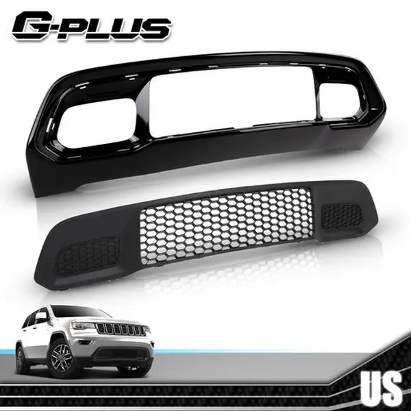Fit For 2017-2022 Jeep Grand Cherokee Front Lower Grille & Bumper Grill Bezel