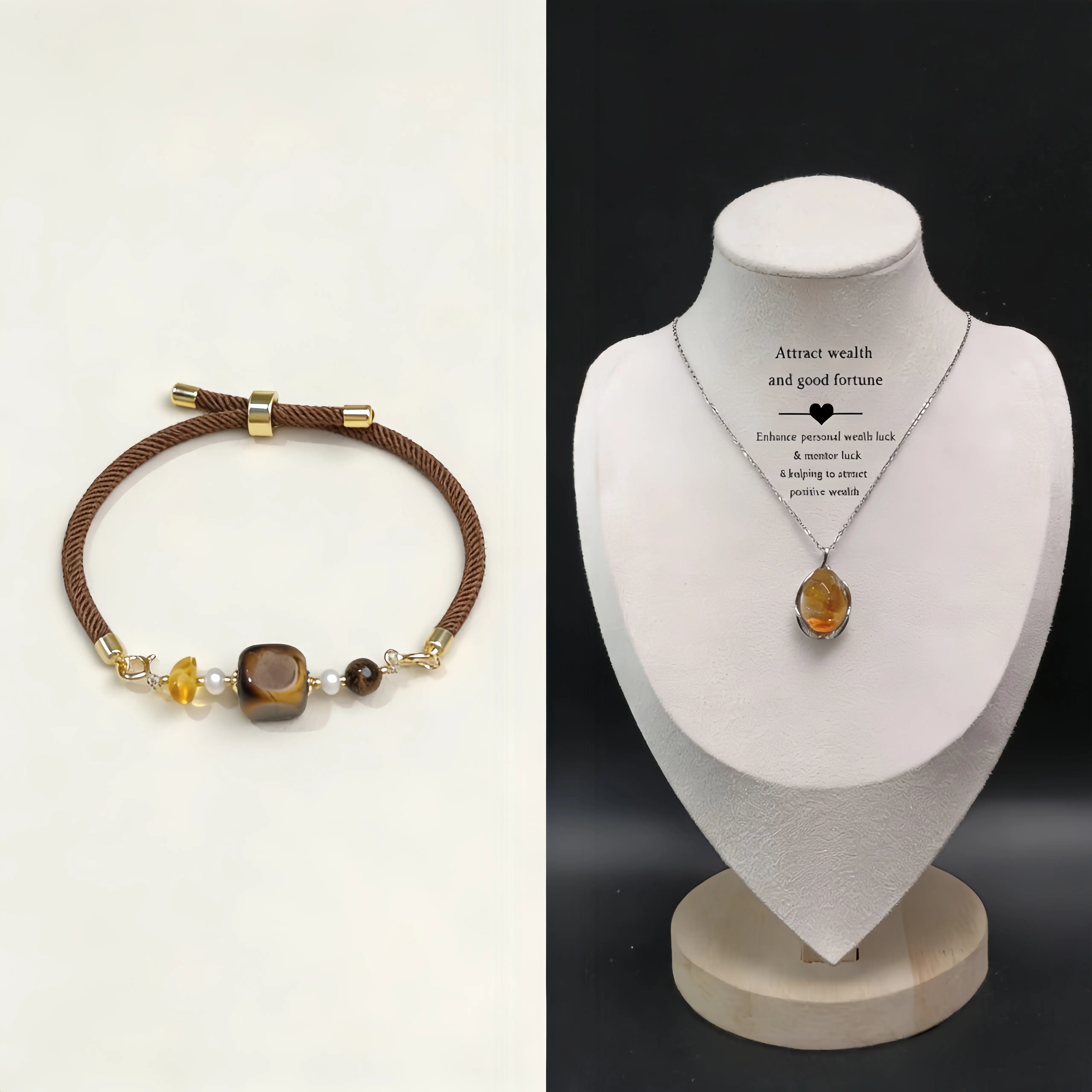 Wealth Tiger Eye Pendant & Bracelet Set Special Of