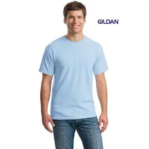 Gildan G5000 Adult Heavy Cotton T-Shirt, 1/2 Pack Classic Fit Unisex Tee, Soft & Breathable Light Blue Shirt for Daily Wear
