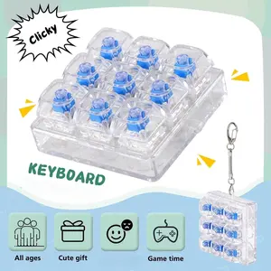 Stress Relief Mechanical Keyboard, Compact Design, Crystal Keycaps, LED Lights, Transparent Acrylic Keys, Unisex, Christmas Gift, Gift Option