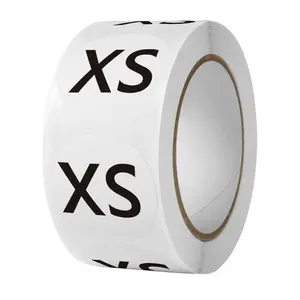 500 Labels Per Roll Size Marking Stickers for Clothing Hats, Durable Adhesive Label Tags, Adhesive Tabs for Apparel & Accessories