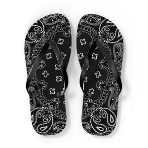 Black bandana custom flip flops, Custom unisex Flip-Flops, Mom gift, Mother's Day gift, Gift, Beach, Pool, Summer