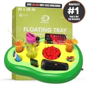 DIVEBLAST Floating Drink Holder for Pools & Hot Tubs —  Holds Up to 50 LBS — Cool & Unique Drink Floaties (AVOCADO)