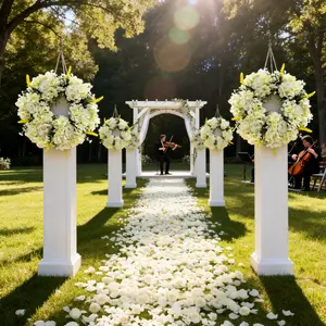 Rose Hydrangea Garland for Weddings and Engagements, Artificial Flower Decoration, Decorative Floral Wreath for Easter, Valentine's Day, Mother's Day & Parties, Artificial Outdoor Flowers