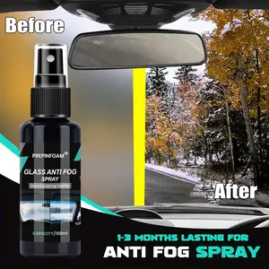 Car Glass Anti-Fog Agent, Easy Application, Strong Fog Resistance, Front Windshield, Side Windows, Rearview Mirrors Coverage, Clear Vision Restoration, Windshield Spray