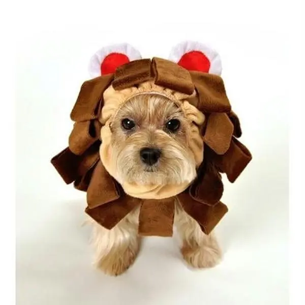 Anit Accessories AP1077-L Large Dog Lion Costume, Red Ear Accent, Sleeveless Pet Outfit