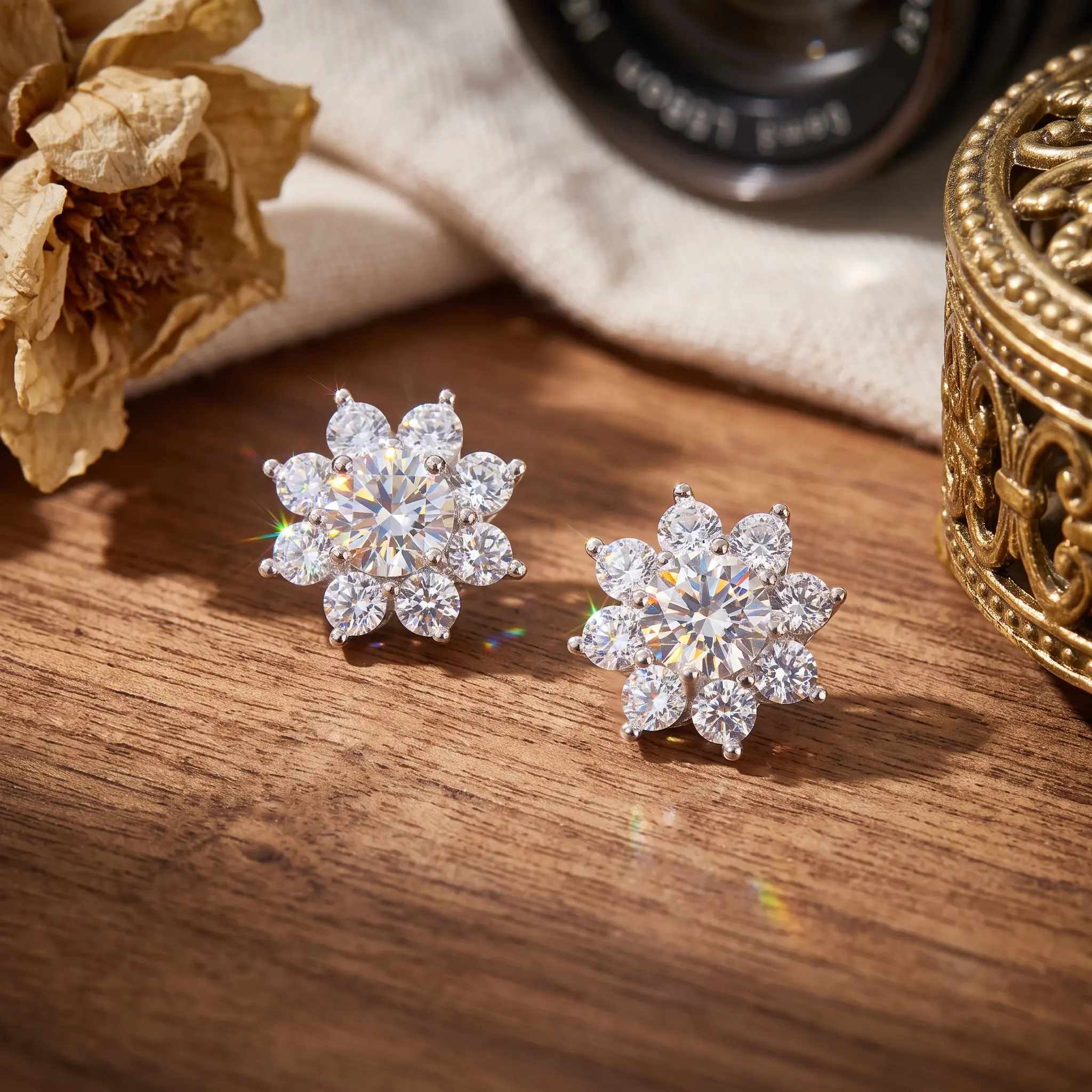 Silver Casual Couple Stud Earrings - Dual Lab-Created Gemstone Options (Moissanite Available), Hypoallergenic Comfort-Soft Stud Needles, Deluxe Gift Box Included, Unisex Fine Jewelry, Thoughtful Gift for Birthdays, Anniversaries
