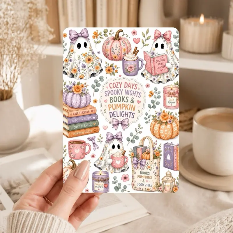 Fall Floral Ghost Kindle Insert, Protective Tablet Cover, Covers