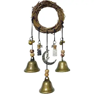 Witch Bells Magical Wind Chimes, Hanger Witchcraft Decor, Crystal Quartz Hanging Pendant Decor