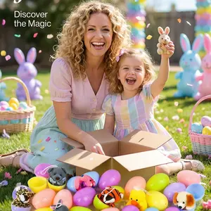 12 Pack Prefilled Easter Eggs with Plush Animals