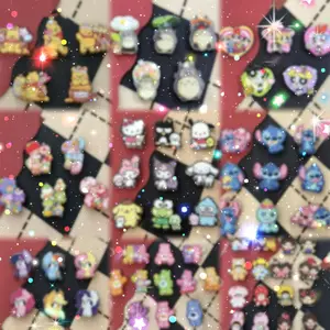 Ltty--P18--Mix Styles Cartoon Embossed Printed Flat Beads 2pcs/bag