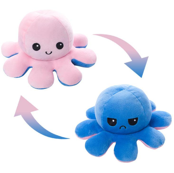 Reversible Octopus Plush Toy, Double-Sided Reversible Octopus Doll Reversible Octopus Plush Toy, Double-Sided Reversible Octopus Doll