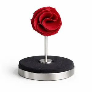 Classic Red Lapel Flower