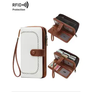 Women's Fashionable Geometric Pattern Long Wallet, Durable Fashion Wallet, Stylish Wallet, Casual PU Leather Zipper Card Holder, Multi-functional Wallet for Daily Use